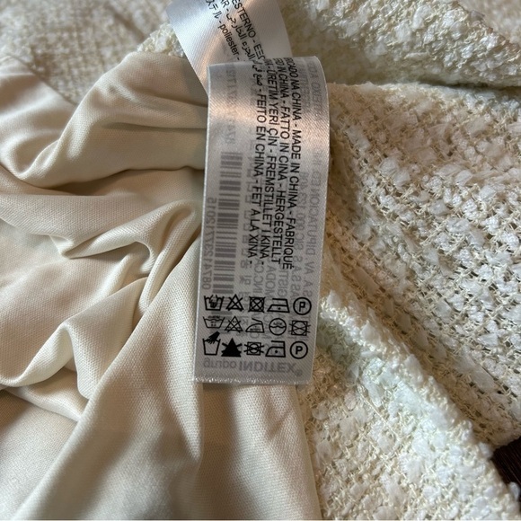 Zara NWT Off White Boucle’ Sleeveless Fully Lined Fit & Flare Mini Dress Sz. XS - Picture 15 of 16